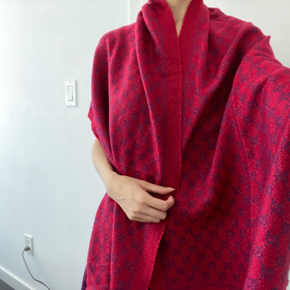 Gucci jacquard reversible scarf new - Picture 5 of 5
